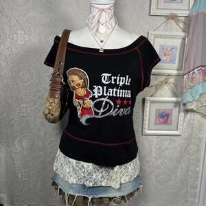 y2k 2000s diva fitted baby tee